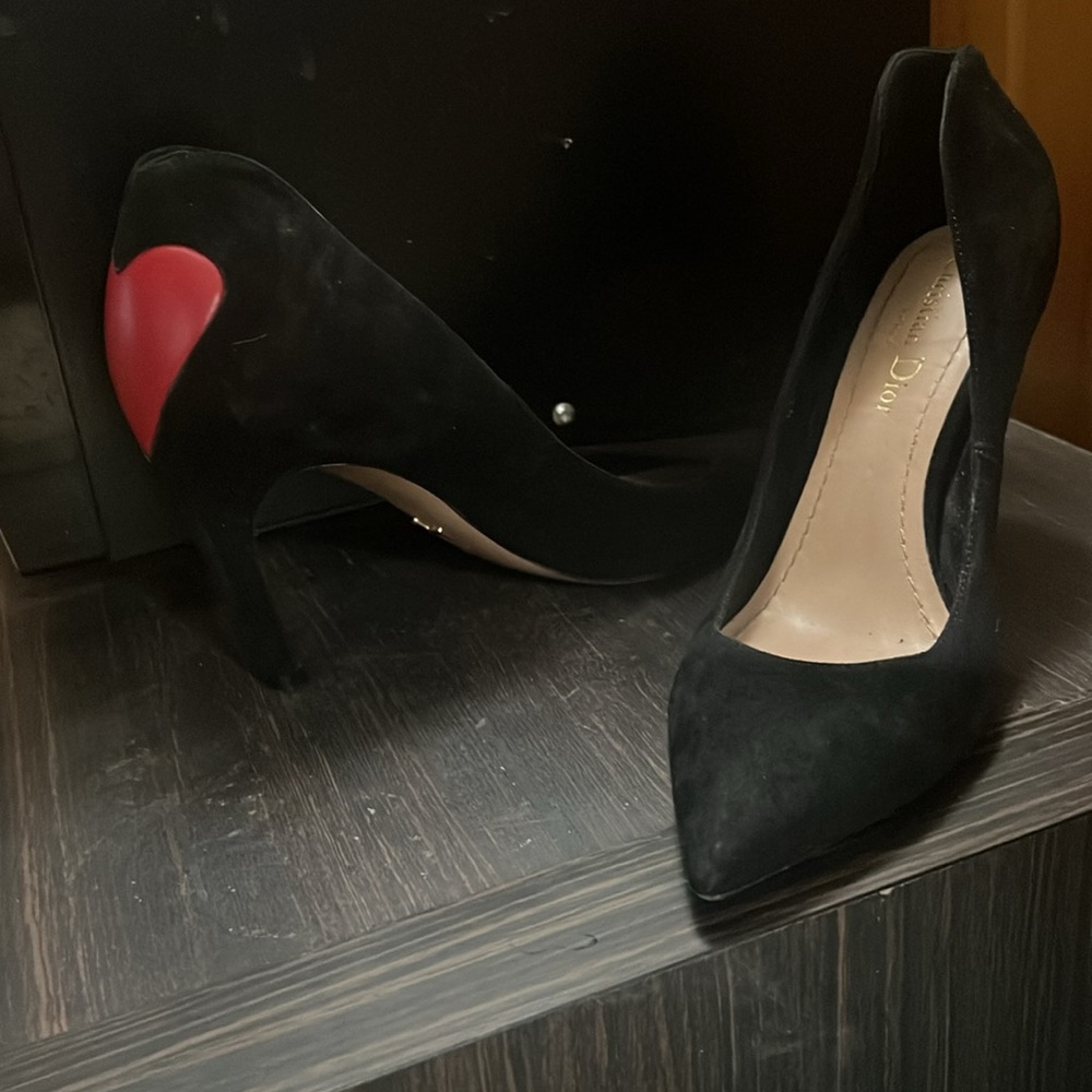 Christian Dior Women’s Black Suede High Heels size 6.5 - Picture 4 of 7